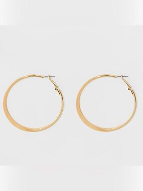 Classic Gold Edge  Hoop Earrings (Nickel Free)